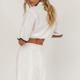 Caterina Contrast Trim Mini Skirt White
