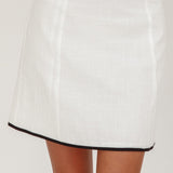 Caterina Contrast Trim Mini Skirt White