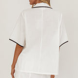 Caterina Tie-Front Top White