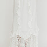 Liora Lace Hem Ruffle Maxi Skirt White
