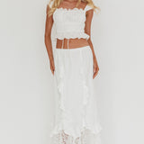 Liora Frill Bust Crop Top White
