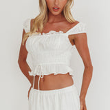 Liora Frill Bust Crop Top White
