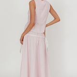 Salty Sea Side Bow Maxi Skirt Blush Stripe