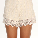 Perrine Lace Shorts Oat