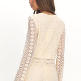 Perrine Lace Tie Front Top Oat