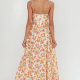 Wild Card Cami Strap Maxi Dress Floral Yellow