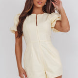 Briony Puff Sleeve Romper Butter