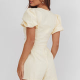 Briony Puff Sleeve Romper Butter