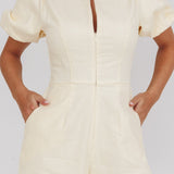 Briony Puff Sleeve Romper Butter