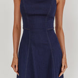 Loreine Tied Back Mini Dress Indigo