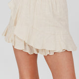 You Got It Tied Ruffle Skort Natural