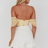 You Got It Tied Ruffle Skort White