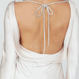 Thank Me Later Long Sleeve Diamante Rope Dress Champagne