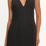 Ashe Crossover Back V Neck Mini Dress Black