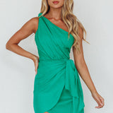Island Time One-Shoulder Mini Dress Green
