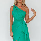 Island Time One-Shoulder Mini Dress Green