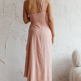 Island Time One-Shoulder Midi Dress Apricot