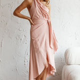 Island Time One-Shoulder Midi Dress Apricot