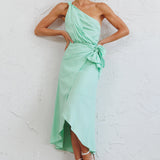 Island Time One-Shoulder Midi Dress Mint