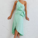 Island Time One-Shoulder Midi Dress Mint
