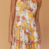 Nikayla Halterneck Mini Dress Floral White
