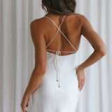 It's Poetic Gathered Bust Mini Dress White