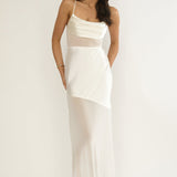 Golden Era Sheer Waist Maxi Dress Oyster