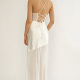 Golden Era Sheer Waist Maxi Dress Oyster