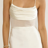 Golden Era Sheer Waist Maxi Dress Oyster