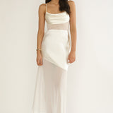 Golden Era Sheer Waist Maxi Dress Oyster