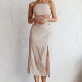 Virgin Islands Cut-Out Midi Dress Sand