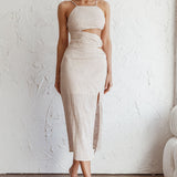 Virgin Islands Cut-Out Midi Dress Sand