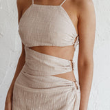Virgin Islands Cut-Out Midi Dress Sand
