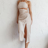 Virgin Islands Cut-Out Midi Dress Sand