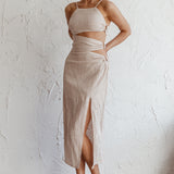 Virgin Islands Cut-Out Midi Dress Sand