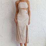 Virgin Islands Cut-Out Midi Dress Sand