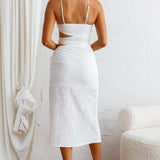Virgin Islands Cut-Out Midi Dress White