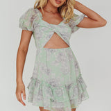 Sweet Nothings Puff Sleeve Twist Dress Floral Apple