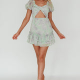 Sweet Nothings Puff Sleeve Twist Dress Floral Apple
