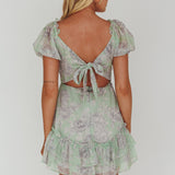 Sweet Nothings Puff Sleeve Twist Dress Floral Apple