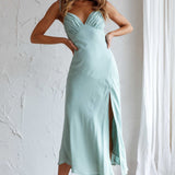 Clovelly Tied Shoulder Midi Dress Sage