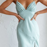 Clovelly Tied Shoulder Midi Dress Sage