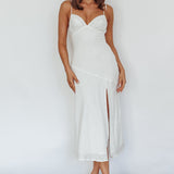 Clovelly Tied Shoulder Midi Dress White