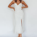 Clovelly Tied Shoulder Midi Dress White