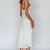 Clovelly Tied Shoulder Midi Dress White