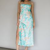 Dolce Life Low Back Midi Dress Floral Green