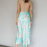 Dolce Life Low Back Midi Dress Floral Green