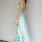 Dolce Life Low Back Midi Dress Floral Green