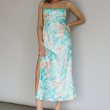 Dolce Life Low Back Midi Dress Floral Green