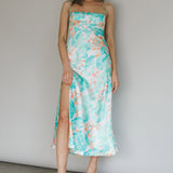 Dolce Life Low Back Midi Dress Floral Green